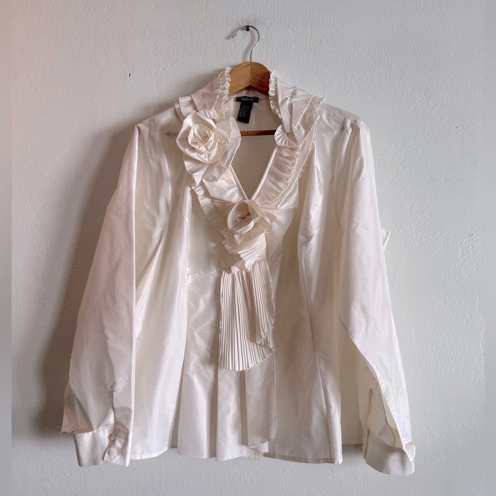 DONCASTER Collection Silk Rosette Pin Tuck Pleated